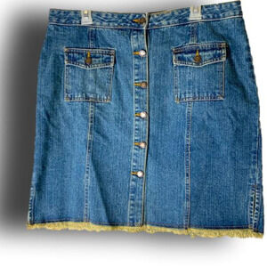 Y2K style faded glory button front skirt size 16